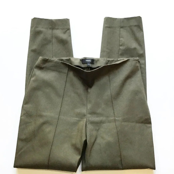 Theory Alettah Approach Pants Olive Green Size 6 - Picture 3 of 6